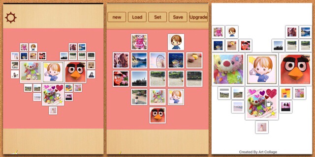 写真を組み合わせてハートを作るアプリ